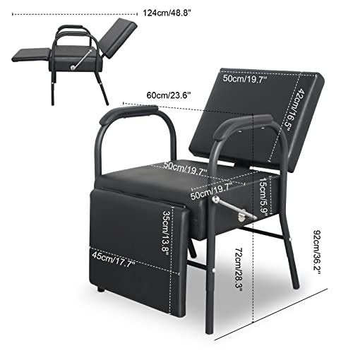 Paddie Shampoo Chair With Footrest For Salon, Reclining Salon Chair Barber Chair Styling Chair For Hair Stylist Salon Spa Beauty Equipment #TOP4