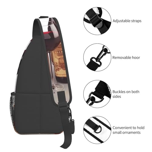 Bolso cruzado para hombre mochila de pecho color negro miniatura 5
