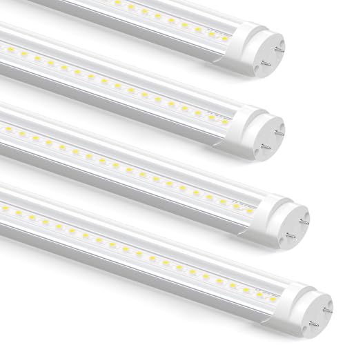 CYLYT Fluorescent Light Bulbs 48 inch Long Type A+B T8 LED Bulb 4 Foot Replacement for F32T8 or F40T12 Lights Tube 26W(65W Equivalent) 3400lm 6000K Daylight White Non-Dimmable 4-Pack
