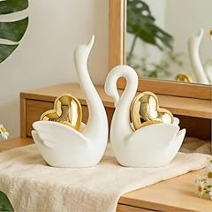 White Swan With Gold Heart