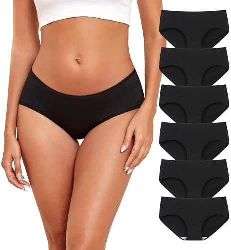 Image of Cotton Hipster Panties for Women Mid Rise Underwear Full Coverage Soft Ladies Underwear Pack