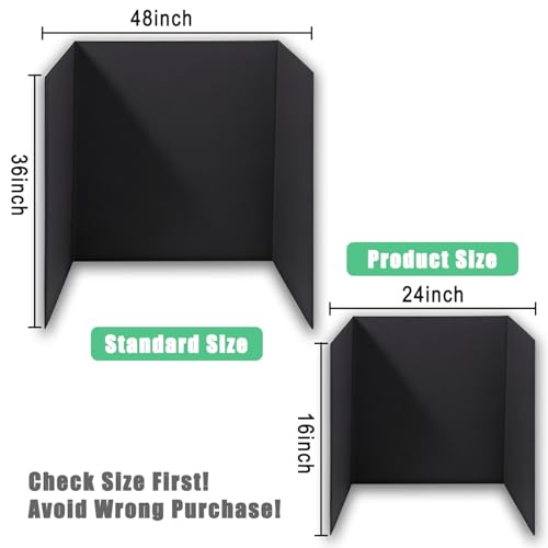 3-Pack Black Trifold Display Boards, 24 x 16 Inches Tri-Fold Corrugated Presentation Boards for Classroom Projects, Science Fairs, Business Events, and Exhibits - Thumbnail 7