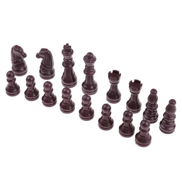 Toy 3x16 Pieces Replacement Plastic Chess Pieces/Chessman Set Brown Contemporary Chess-image-22