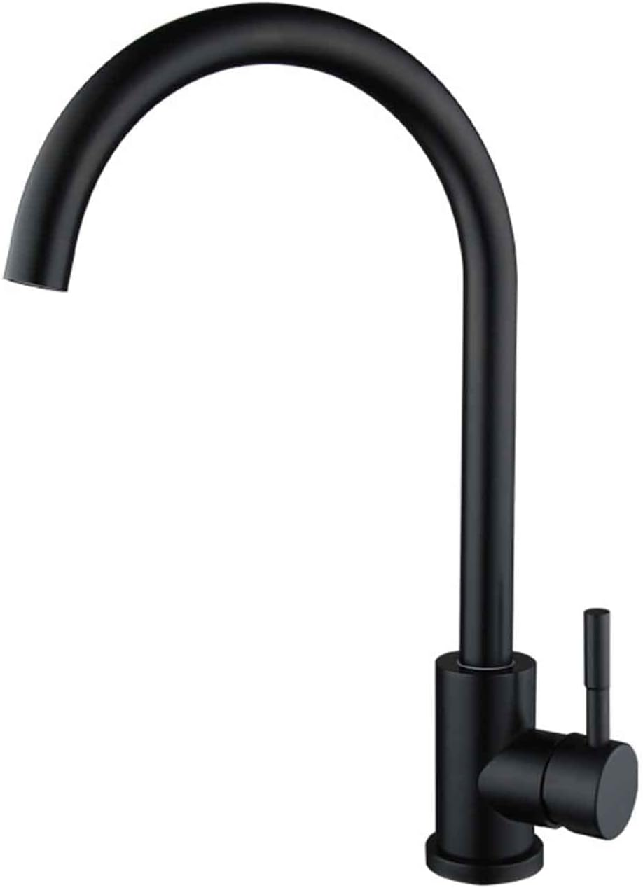 BEONEKitchen Faucet Tap, BEONE Kitchen Tap Faucet, Kitchen Sink Hot And Cold Water Faucet, Two-Way Sprayer, Single Handle Faucet, 360 Degree Rotating (C Style, Black)