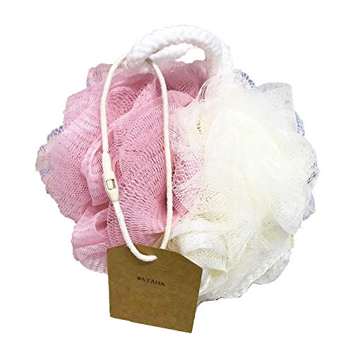 WATAHA Bath Products, Bath Sponges, Medium Size Colorful Shower Sponges Exfoliating Mesh Bath Ball Back Scrubber for Kids Adult