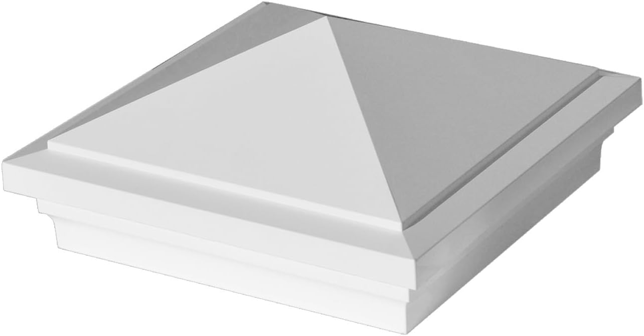 Fiberon 4x4 Pyramid Top Post Cap Downward Light - Tranquil White
