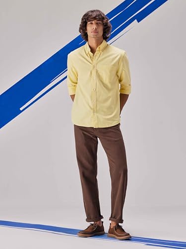 Image of UNSTD Men Solid Cotton Oxford Shirt Full Sleeves | Regular Fit Premium Shirt for Men | Office & Casual Wear