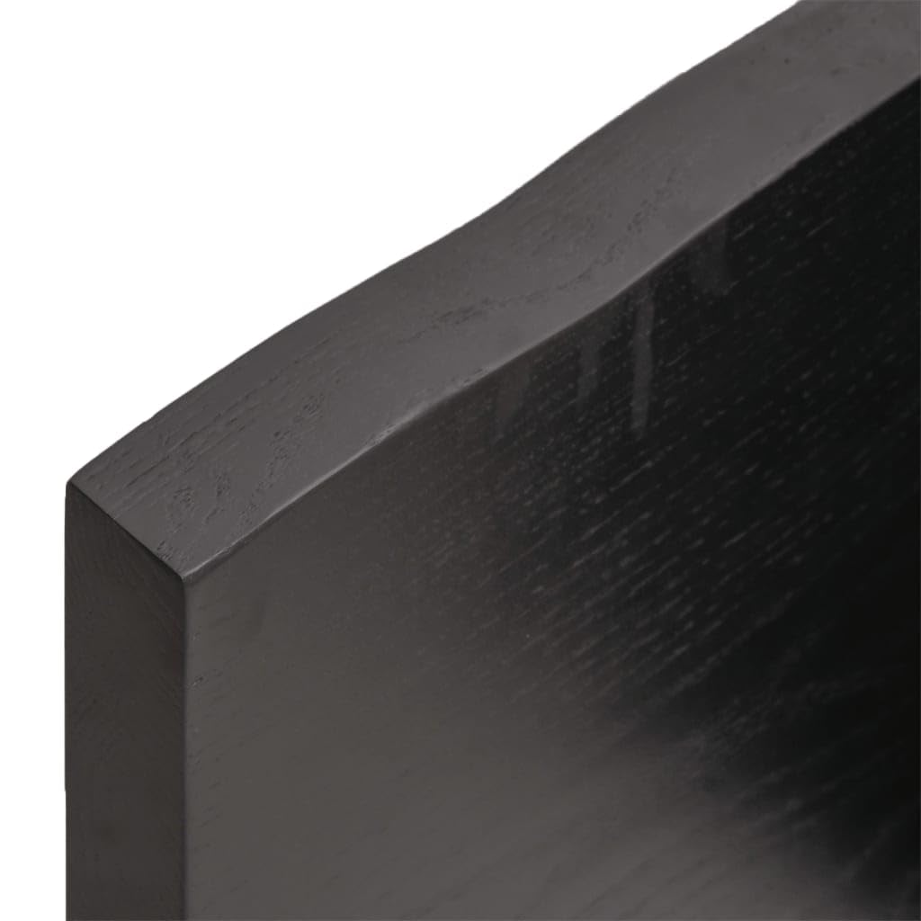 INLIFE Tablero de mesa 80 x 50 x 4 cm madera maciza de roble tratada borde de árbol, 8,1 kg, 364008