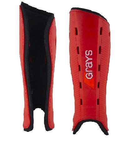 Grays G60 Hockey Shin Pads Protection (Red/Black, Large)