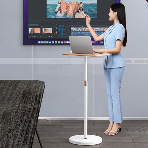 Atril de madera maciza de diseño premium podio portátil blanco para uso comercial 2