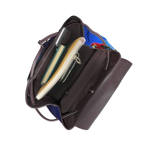 Sac à dos en cuir noir avec imprimé perroquets pour ordinateur - 4