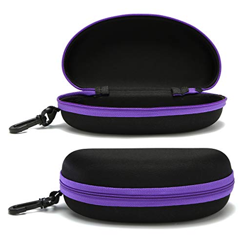 Sunglasses Case,(3 Pack) Portable Travel Zipper Eyeglasses Frame Glasses Case Hook For Mens And Womens #TOP5