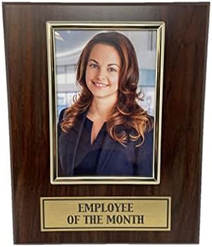 Trophy Hut Employee of The Month Award Plaque. Custom 8"x10" Picture Plaque Holds a 4"x6" Photo. Employee Appreciation Award