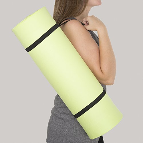Extra Thick Yoga Mat- Non Slip Comfort Foam, Durable Exercise Mat For Fitness, Pilates And Workout With Carrying Strap By Wakeman Fitness (Green) #TOP2