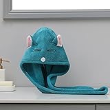Artikelbeschreibung: Breakthecocoon Mikrofaser-Handtuch für Damen, schnell trocknend, Turban, Badekappe, Trockenmütze, weiche Absorption, Dusch-Ohr-Handtuch (Farbe: Blau / Größe: 1 Stück)