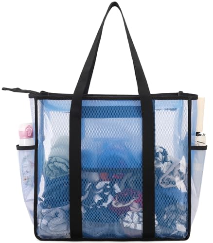 JIANYA Clear Tote Bag Beach Bags for Women Large Waterproof Sandproof Tip-proof Shoudler Tote Bag Swim Pool Bag
