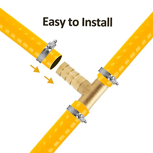 Auvotuis 2Pcs 3/8 Inch Brass Barbed Tee Fittings thumb #4