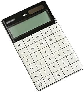 Calculadoras Práticas Calculadora Bonita com Botão de Display LCD de 12 Dígitos Bateria Calculadora de Energia Solar para Home Office Escola Botão Sensível (Cor: Branco)