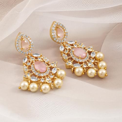 Image of Rubans Chandelier Earrings Traditional Festive Jewellery Gift for Women & Girls