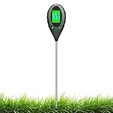 Sonkir Medidor de pH de Suelo, 4 en 1, medidor de Humedad/luz/pH/Temperatura del Suelo, Kits de Herramientas de jardinería para el Cuidado de Plantas, para jardín, césped, Batería incluida (Verde)