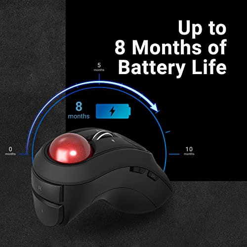 Elecom Relacon Handheld Trackball Mouse, Thumb Control, Left Right Handed Mice, Bluetooth, 10-Button Function, Ergonomic Design, Optical Gaming Sensor, Smooth Red Ball, Windows11, Macos (M-Rt1Brxbk) #TOP5