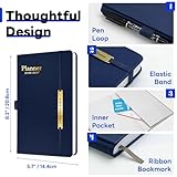2026 Diary A5 Week to View - 18 Monthly Academic Planner with Soft Leather Cover - Teacher Diary Day per Page - Work Planners Notebook with Pen Ring Appointment Book for Students Business(Blue) - Image 2