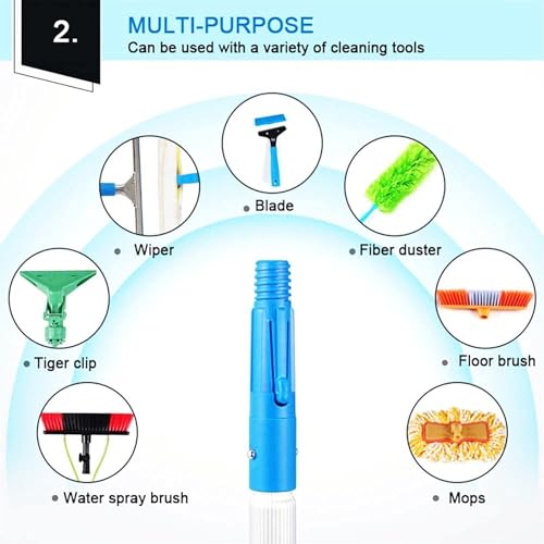Brosse de piscine et vitres extérieure : poteau extensible 8m alimenté en eau