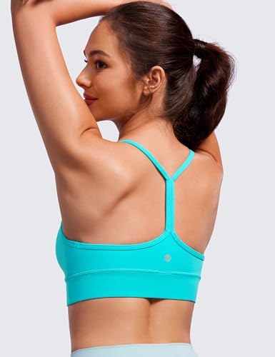 Image of CRZ YOGA Butterluxe Y Back U Neck Sports Bra | Light Support, Removable Pads, Yoga, Extremely Soft, Longline, for Women