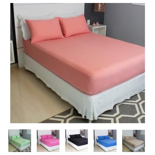 Jogo de Lençol Queen Malha 100% Algodão Liso com Elástico 3 peças Toque Macio Top (Coral)
