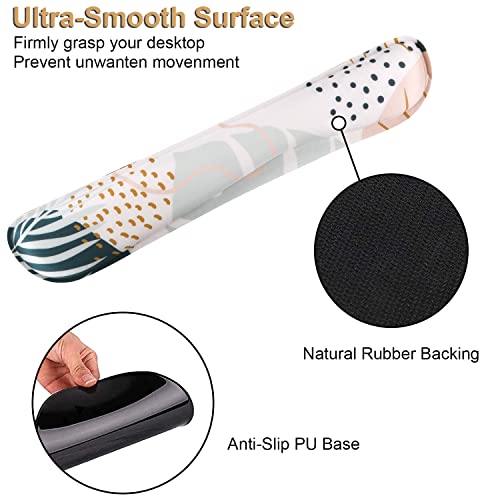 Ileadon Mouse Pad Wrist Support Keyboard Wrist Rest Set, Ergonomic Mouse Pad With Non-Slip Base For Computer Laptop Home Office + Coasters, Easy Typing & Pain Relief Mouse Mat, Tropical Plants #TOP5