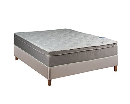 Spinal Solution 10-Inch Plush Foam Encased Hybrid Eurotop Innerspring Mattress And 4" Wood Low Profile Boxspring/Foundation Set, King #TOP4