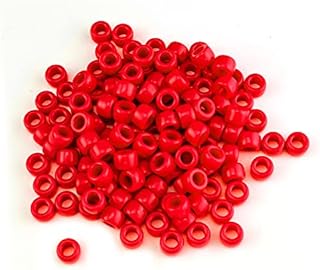 MayaRed Acrylic, 9mm, Opaque Color, Pony Beads, 300 PCs Multicolor (Red)