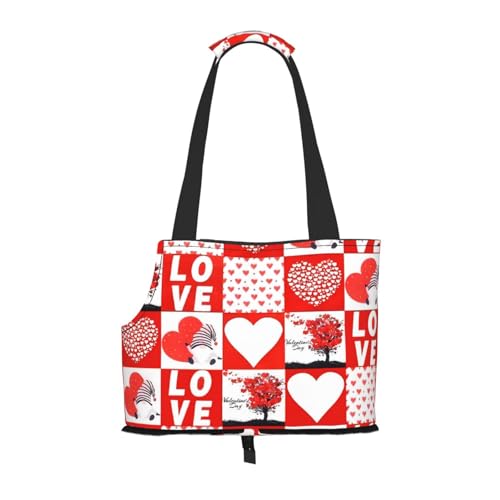Xsovgoi Pet Carrier Purse, Love Valentines Day Dog Tote Bag Carrier, Pet Cat Tote Bag