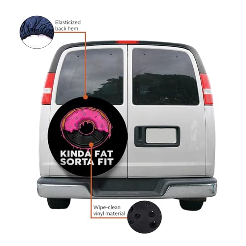 Kinda Fit Sorta Fat Funny Donut Weight Gym Spare Tire Cover, Wheel Cover with Wolf Print Waterproof Dust-Proof Universal Fit 15 inch3