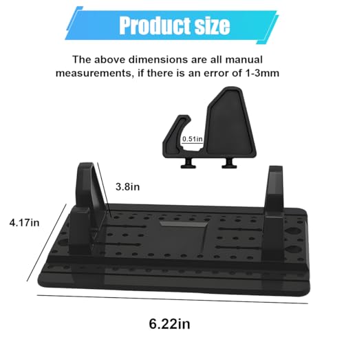 DUSCOKE Cell Phone Holder for Car Dashboard - Adjustable Silicone Phone Mount Car Pad Mat - Universal Anti-Slip Vehicle GPS Mounting Mat Cellphone Stand for Smartphones Navigation - Thumbnail 2