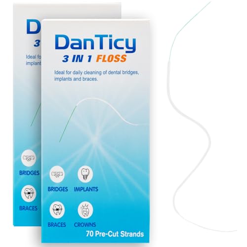Super Floss Dental Floss for Braces, Pre-Cut Strands (2 Pack (140 Pcs))