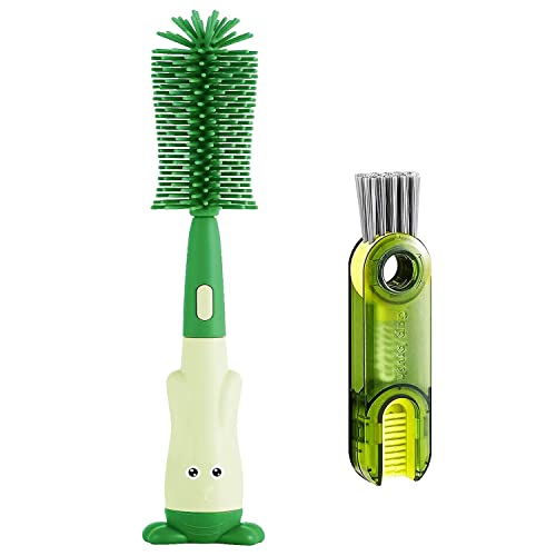 Ywauou Silicone Baby Bottle Brush Nipple Cleaner 3 In 1 Multifunctional Cleaning Brush, Straw Brushes, Tiny Bottle Gap Cup Lid Crevice Detail Cleaning Brush - U-Shaped Silicone Bottle Cleaner Brush #TOP7