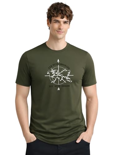 Image of ADRO Mens Printed Cotton T-Shirts Pack of 3 | Regular Fit Graphic Tshirt | Breathable Modern Stylish Casual T Shirt for Travel Gym Daily Lifestyle