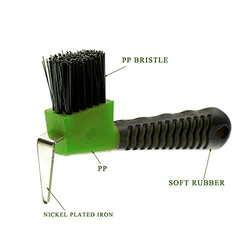 Horse Hoof Pick Brush with Soft Touch Rubber Handle (NEON GREEN) - Image 5