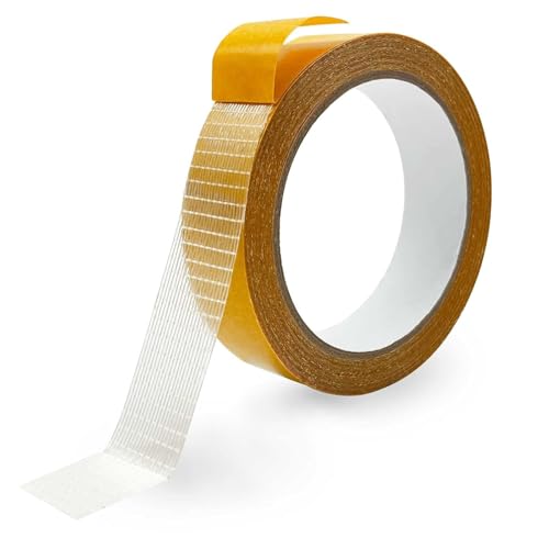 Double Sided Fabric Tape,0.6inch Clear Strong Fabric Carpet Tape Double Sided Heavy Duty,Multifunctional Wide Mounting Adhesive Cloth Transparent Fashion Sticky for Home Office Accessories,32.8ft Long