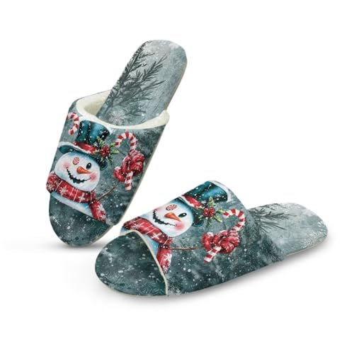 Open Toe Slippers for Women Warm Comfy House Shoes Christmas Bedroom Slippers