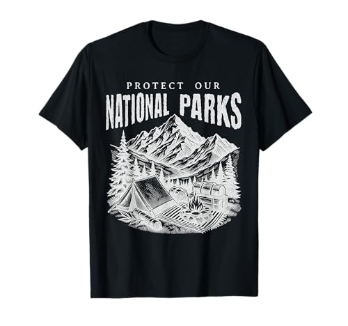 Protect National Parks, Retro Defend Hiking Outdoor Explorer Camiseta