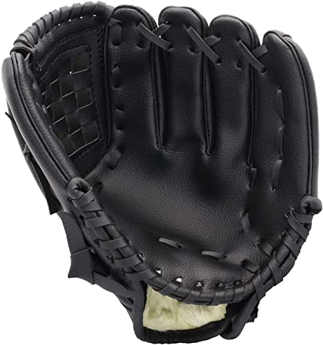 Senlunek Baseball Glove, Softball Mitt Left Hand Glove, Men's Adult And Youth Baseball Glove,For Practicing, Training, Team Game Competition Training,Gift [Right Hand Throw] (11.5 Inch, Black) #TOP3