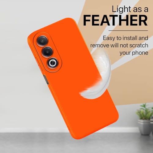 Image of Casotec Back Cover for Oppo A3 Pro 5G / K12x 5G | Full Camera Protection | Premium Liquid Silicon Case | Flexible Bumper Case for Oppo A3 Pro 5G / K12x 5G (Orange)