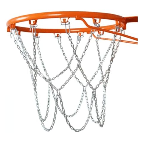 yeesport Basketball Net Metal Rustproof: Universal Heavy Duty Sturdy 12 Hooks Steel Chain Net Basketball Accessory Cover