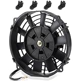 Matériau en plastique ABS : le ventilateur de refroidissement de voiture est fabriqué en fer de haute qualité + plastique ABS, durable et robuste, empêche votre moteur de surchauffer et peut être utilisé pendant une longue période, avec des performances stables.