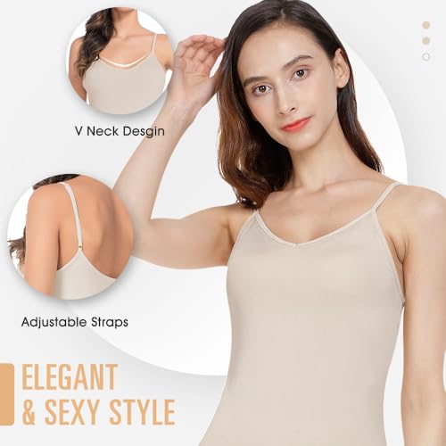 Image of MANCYFIT Long Slips for Under Dresses Full Length Adjustable Spaghetti Strap Nightgown