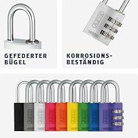 ABUS Zahlenschloss 145/30 Rot - Kofferschloss, Spindschloss u. v. m. - Aluminium-Vorhängeschloss - individuell einstellbarer Zahlencode - ABUS-Sicherheitslevel 3 – Ansicht 3