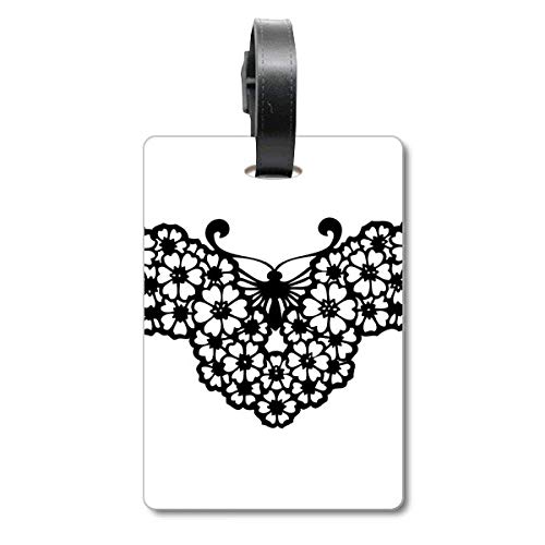 Étiquette valise voyage papillon fleurs motif ailes poétique