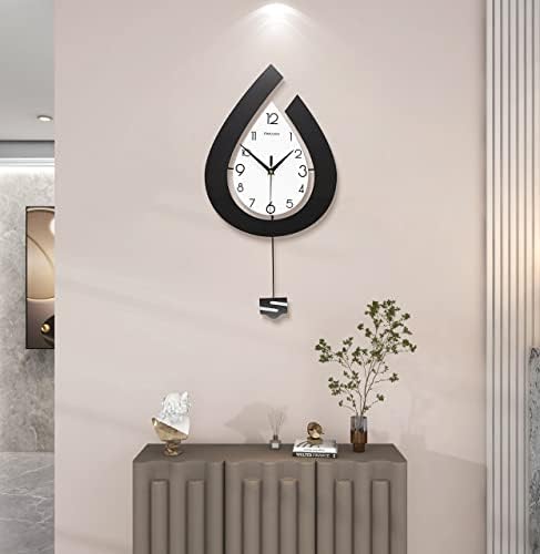 JTWALCLOCK Decorative Wall Clock for Living Room Decor Big Pendulum Modern Wall Clocks for Kitchen Bedroom Bathroom Extra Non Ticking Silent Wall Clock Battery Operated for Home 31.5 Inch Wall Clocks